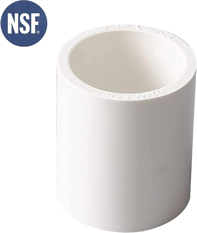 Rainbow Dream 3/4 Inch PVC Coupling Adapter Pipe Fitting (Socket x Socket) - 10 Pack, White