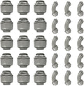 Conduit Connectors, 1-1/4 Inch Liquid Tight Connector NPT Non-Metallic for PVC Electrical Flexible Conduit Fittings, 15 Straight and 15 Angle 90 Degree, UL Listed, Grey (30-Pack)
