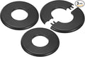 3-Pack Wall Split Flange, ABS Round Self-Adhesive Escutcheon Plate Cover Buckle for 40mm/1.57 in Dia Pipe Accessories/Floor/Ceiling, Plumbing Cover Plates [Black,6.5mm/0.26in H]