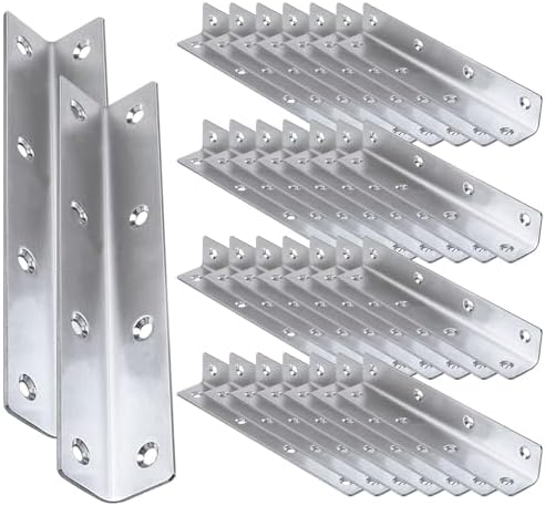 30PCS L Brackets 5.5X1X1IN 304 Stainless Steel Corner Braces