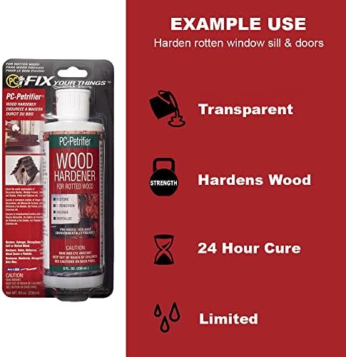 PC-Products Wood Repair Epoxy Paste and Wood Hardener Kit, PC-Woody 6 oz and PC-Petrifier 8 oz