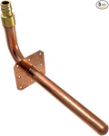 XFITTING 1/2 inch Pex A Expansion Stub Out Elbow with Flange 4 inch x 8 inch, F1960, Copper, 30-3-7=5X, 5 Pieces