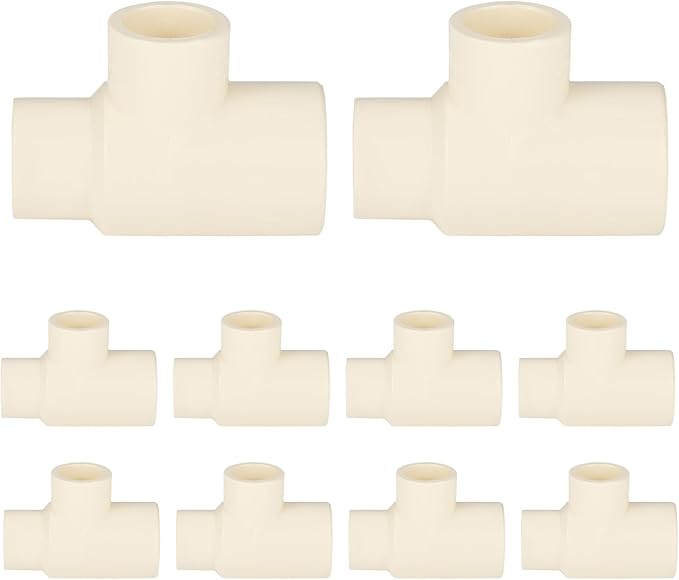 10-PACK EFIELD CPVC Tee Fittings,3/4"x3/4"x1/2" CPVC-CTS Slip Reducing Tee,(CPVC024-10)