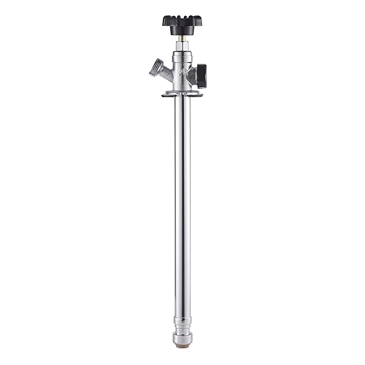 VEVOR 12-Inch Frost-Free Sillcock, 1/2" PTC x 3/4" MHT Hose Bibb, Anti-Siphon Lead-Free Brass Valve, Push-to-Connect Brass Plumbing Fitting, Compatible with PEX, Copper, CPVC Pipes