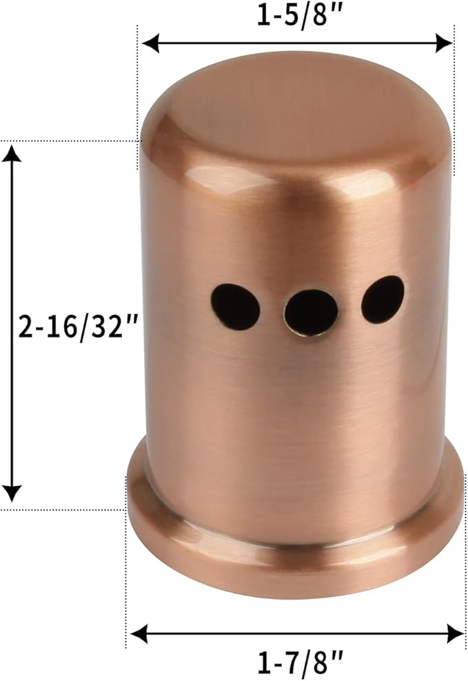 Akicon Copper Kitchen Dishwasher Air Gap Cap, Copper Air Gap Cover for Replacement(AK105AC)