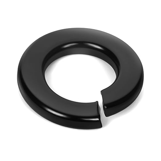 1/4" Split Lock Washer, 304 Stainless Steel 18-8 Spring Lock Washers for Bolts and Nuts, Black Finish, 100 PCS