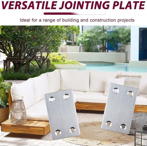 50PCS Flat Metal Brackets, 2.36" 304 Stainless Steel Mending Plates