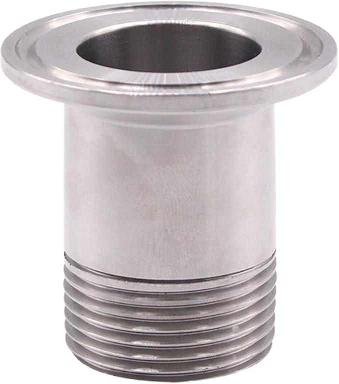 DERNORD 2 Pack Sanitary Male Threaded Pipe Fitting to TRI CLAMP with 2 Silicone Gaskets (OD 50.5mm Ferrule) (Pipe Size: 1" NPT)