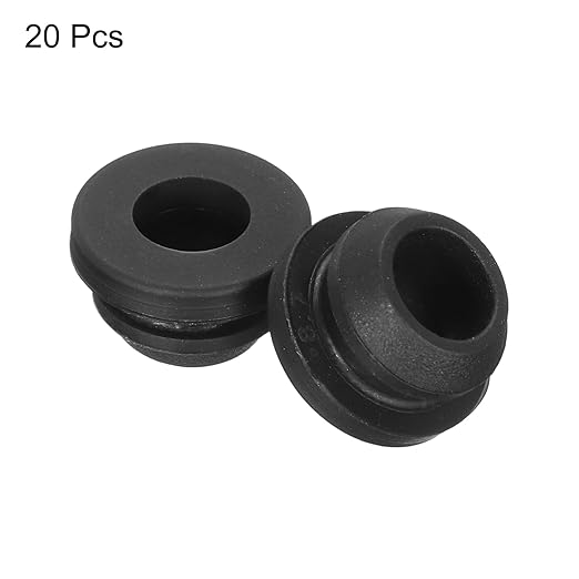 MECCANIXITY 20Pcs Snap Rubber Grommet Plug Mount Dia 8mm ID 5.5mm Narrow Groove Width 2mm Seal Anti-Scratch for Electrical Box Cable Pipes Black