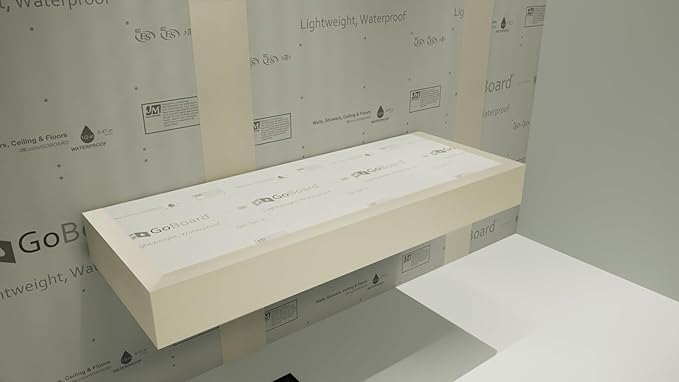 Floating Shower Bench Kit with GoBoard® - Original Shower Bench Bracket® (12x84)-Ideal for New Constructions, Bathroom Reno's, Shower Projects, Shower Bench Kits