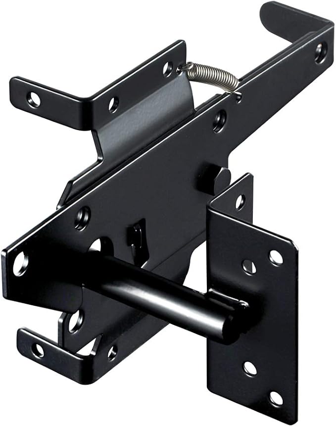 skysen Stainless Steel Self Closing Vinyl Fence Single Gate Hinge and Latch Hardware Kit -2 Hinges and 1 Latch (Single Gate Kit)