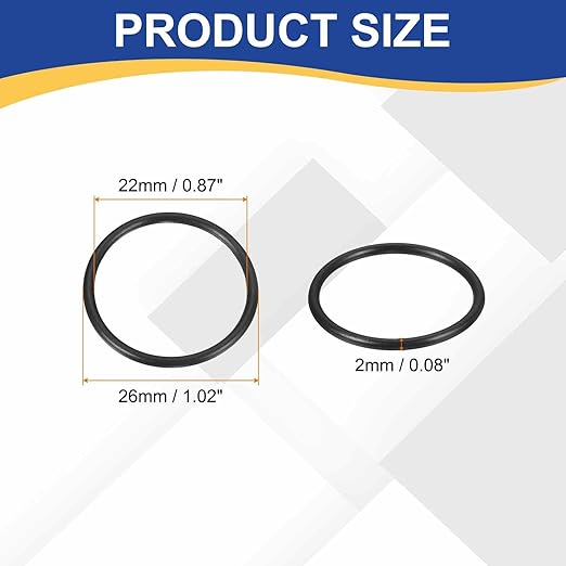 HARFINGTON 20pcs Nitrile Rubber O-Rings 26mm OD 22mm ID 2mm Width Metric Buna-N NBR Sealing Gasket Plumbing Sealing Repair O Rings for Car Auto Vehicle Repair Faucet Air Gas