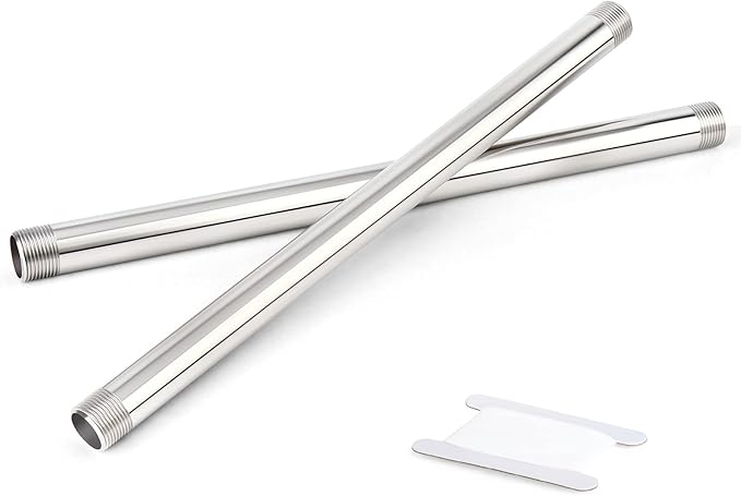 TAISHER 2PCS Stainless Steel Pipe Fittings, 3/8" NPT Male x 3/8" NPT Male Threaded, 16" Length Nipple Cast Pipe