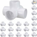 8 Pack 1/2" SCH40 PVC Elbow Pipe Fitting, 5-Way PVC Elbow Corner Side Outlet Cross Fitting, Furniture Grade Pipe Connectors for DIY Project, Pond Protection, Socket x Socket, White