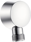 Solid Brass Round Wall Supply Elbow, Check Valve Included - Polished Chrome