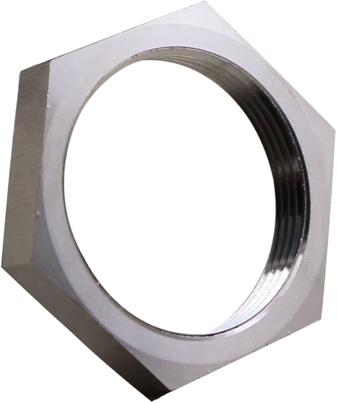 DERNORD Cast Pipe Fitting Stainless Steel 304 Hex Locknut 1-1/2" NPT Female