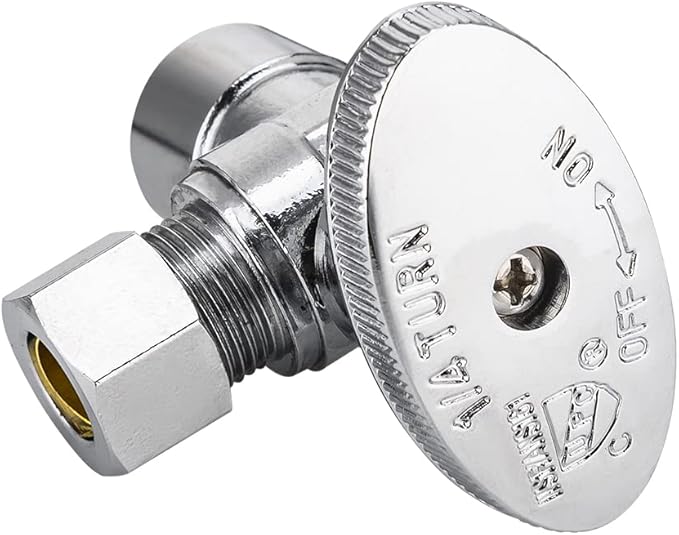 (Pack of 10) EFIELD 1/4 Turn Angle Stop Valve Sweat 1/2" X 3/8" OD Compression Connection, Chrome Plated Brass, cUPC Certified,(VALVE084)
