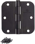 Door Hinges Oil Rubbed Bronze Hinges 3.5 in 5/8" Radius Corners Black Hinge Interior Hinge Hardware 12 Pack