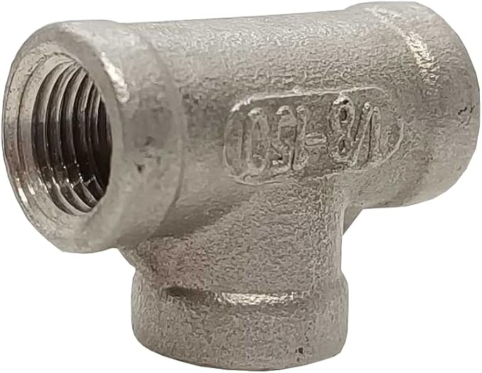 AF Hydro Stainless Steel SS316 Equal Tee Pipe Fitting, 2 1/2''NPT Female Thread, Pressure Rating up to 150 PSI, Class 150 Connector Adapter