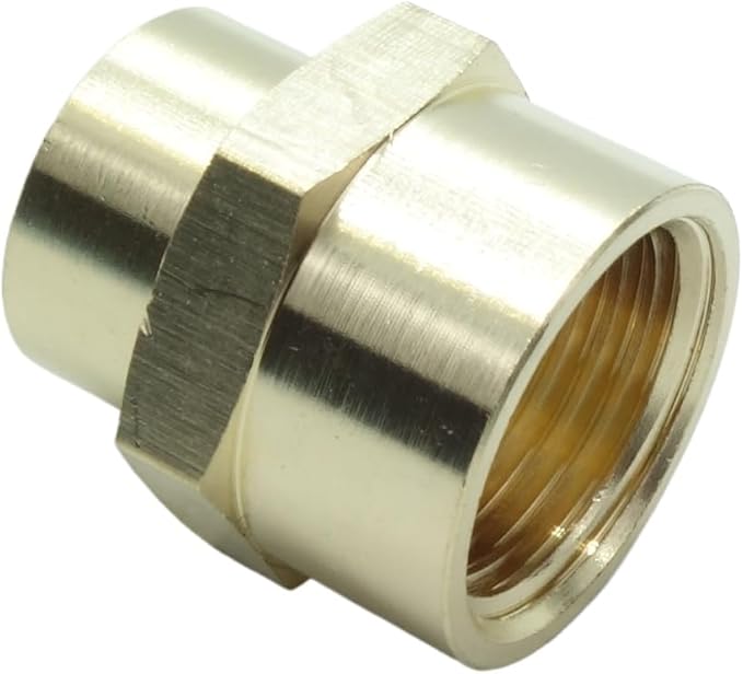 5 Pcs Brass Pipe Fitting Reducing Coupling, FNPT to FNPT Reducer Adapter, 1/2" x 3/8" NPT Female