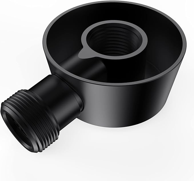 Wall Mounted Supply Elbow, Wall Elbow for Hand Shower, Solid Brass Round Wall Supply Elbow, Check Valve Included (Matte Black)