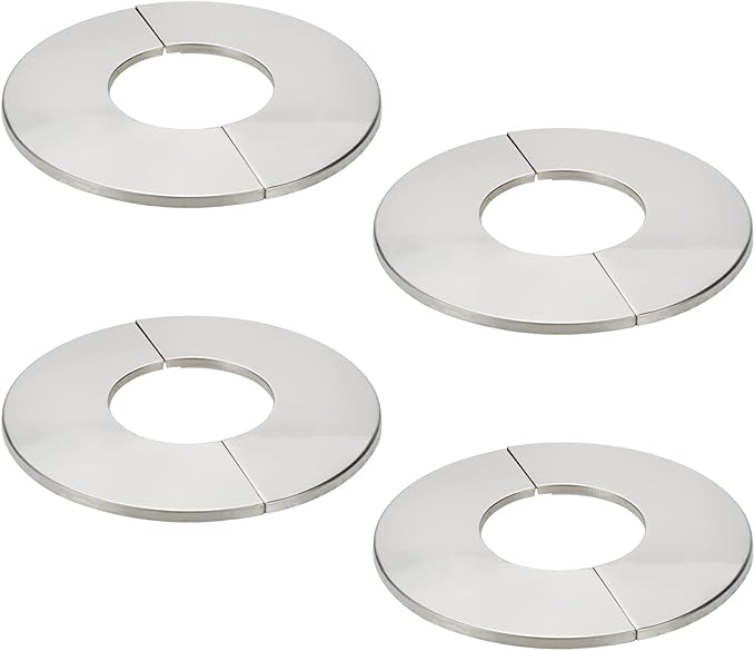 Wall Split Flange, Stainless Steel Round Escutcheon Plate for 2.4"/61mm Diameter Pipe, Pack of 4