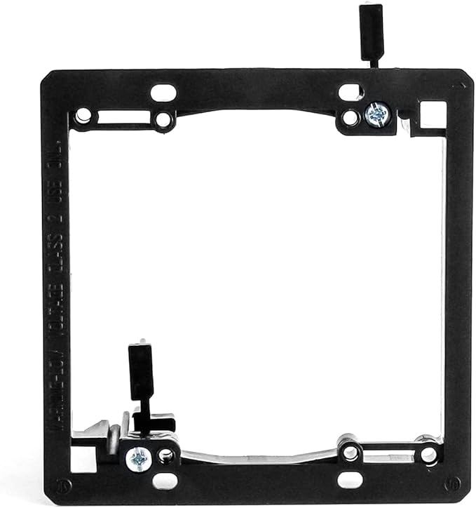 2-Gang Low Voltage Mounting Bracket 6-Pack, Dual Gangs Low Voltage Box and Low Voltage Bracket for 2 Gangs Wall Plate, Black, mounting Brackets.