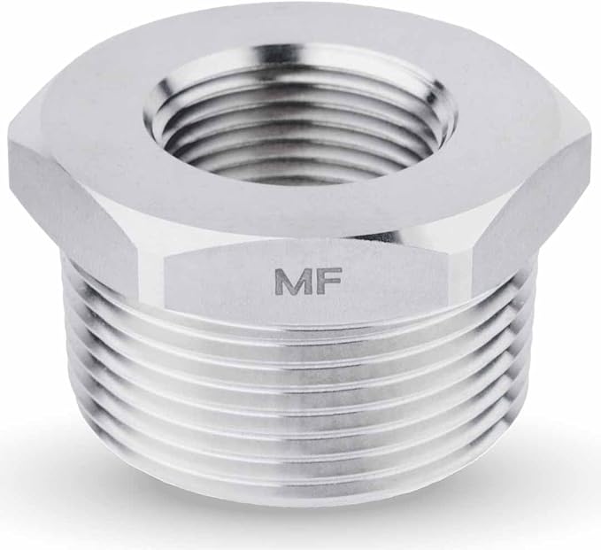 MAACFLOW Stainless Steel 1-1/4" Male NPT to 3/4" Female NPT Adapter Reducer Hex Bushing (Thread OD 1.62" - ID 0.92") (Pack of 1)