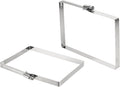 uxcell 2Pcs 304 Stainless Steel Rectangular Hose Clamp, Adjustable 5.9 x 3.9 Inch Square Worm Gear Duct Pipe Tube Clamps for Ducting Bracket Cable Tray Bridge Project Systems, Silver