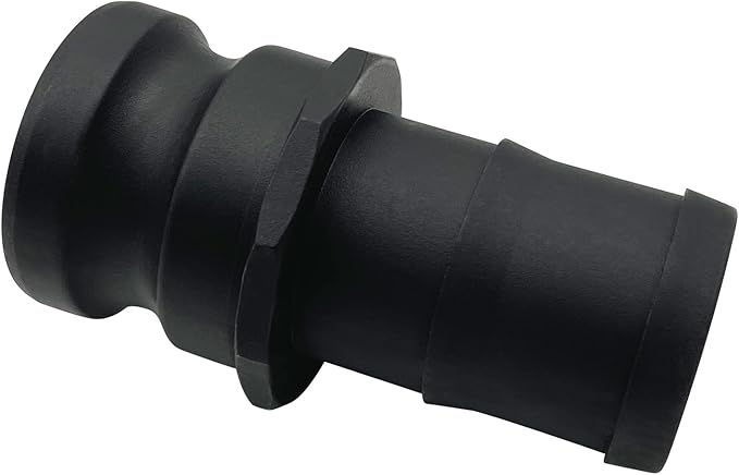 2PCS Camlock Fittings Poly E-100 1" Type E Standard Couplings Cam lock Fittings Polypropylene Cam Groove Fitting Male Camlock with a Hose Shank (1 inch, Type E)