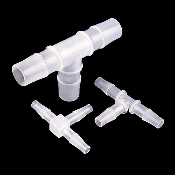 1/8" Tee Fitting Equal Barb 3 Way Hose Barb Adapter for Fuel Gas Liquid Air (Pack of 5)