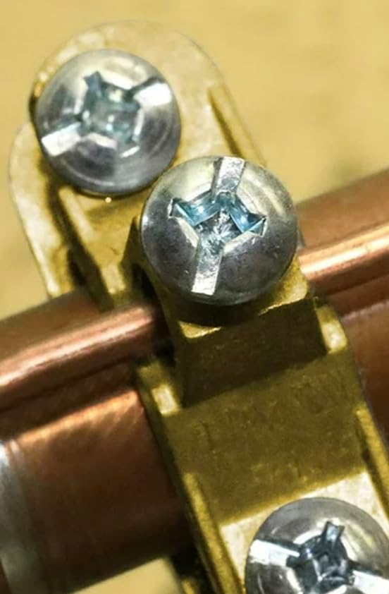 Pipe Grounding Clamp 1-1/4" - 2" Diameter Pipe Grounding Clamp Bronze with wire connector lug 10 AWG - 2 AWG Used to connect Water Pipe/Metal Pipe/Conduit to electrical grounding system (5)