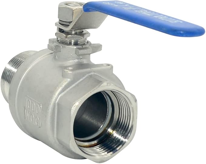1Pcs Full Port Ball Valve 1-1/4'' - Heavy Duty Male NPT (MNPT) X Female NPT (FNPT) Thread with Long Handle Switch,Stainless Steel 304 for Water, Oil, and Gas,1000WOG