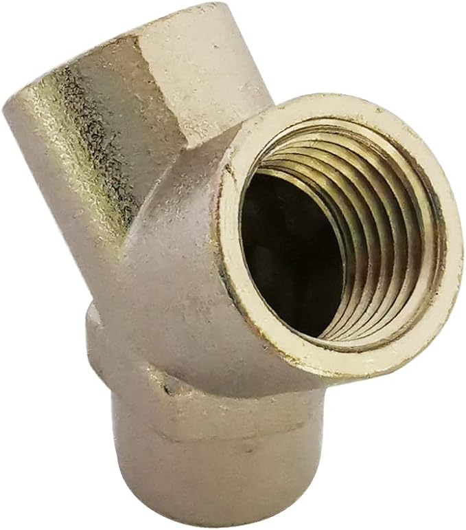Brass Nickel Plated Pipe Fitting Wye Tee 3 ways Connector 1/4" NPT Female x 1/4" NPT Female x 1/4" NPT Female, Pack of 2