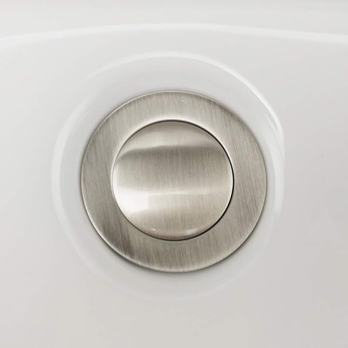 Purelux Pop up Drain Stopper for Bathroom Faucet Vanity or Vessel Sink Bathroom Drain Assembly No Overflow, Brushed Nickel