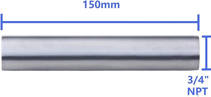 CONSTELLAR 304 Stainless Steel Pipe Fitting - 3/4" NPT Female x 3/4" NPT Female Threaded Thickened Pipe Wall, 150mm (6 inch) Length Heavy Nipple Seamless Pipe (1 Pcs)