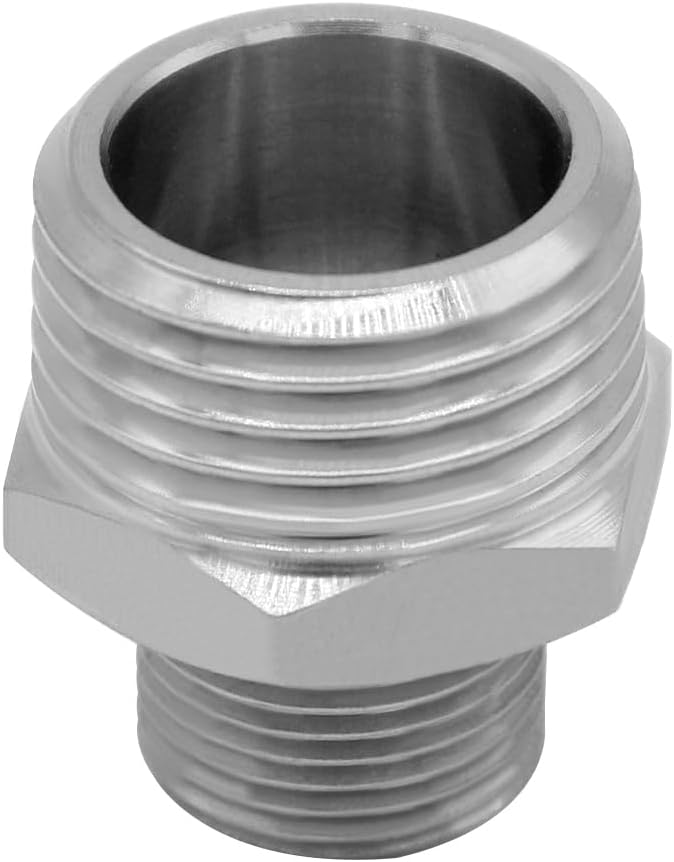 Beduan Stainless RV Faucet Adapter 1/2 NPT Male to 3/8 Comp. Male Faucet Supply Line Compression Fittings Adapter for RV Kitchen Plumbing Water Hose Pipe Connector (Pack of 2)