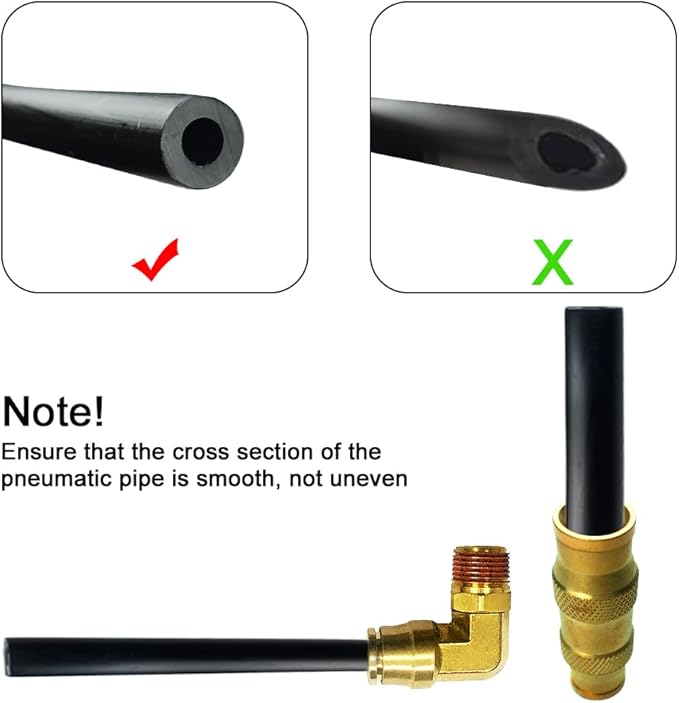 Push-to-Connect Pneumatic Fittings Set - 1/4" Tube OD x 1/4" NPT Male DOT Air Brake Line Fittings, 5pcs Brass Air Hose Quick Connect Fitting