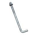 Sandbaggy 1" x 16" Threaded Concrete Anchor L-Bolts (Nuts & Washers Included) - Hot Dipped Galvanized - Sill Plate, Base Plate, Masonry, Wood, Cement Anchors, J Bolt (5, 1" x 16")
