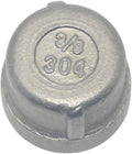 3/8" Cap,NPT Female Threaded Cast Pipe Fitting,Stainless Steel 304