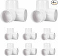 4Pcs 1 1/2" Elbow PVC Fitting, SCH40 3-Way Tee Furniture Grade PVC Pipe Fitting, DIY Corner Elbow Connector for Building Furniture, Greenhouse Frame Connection, Socket x Socket