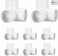 6Pcs 1 1/2" Elbow PVC Fitting, SCH40 3-Way Tee Furniture Grade PVC Pipe Fitting, DIY Corner Elbow Connector for Building Furniture, Greenhouse Frame Connection, Socket x Socket