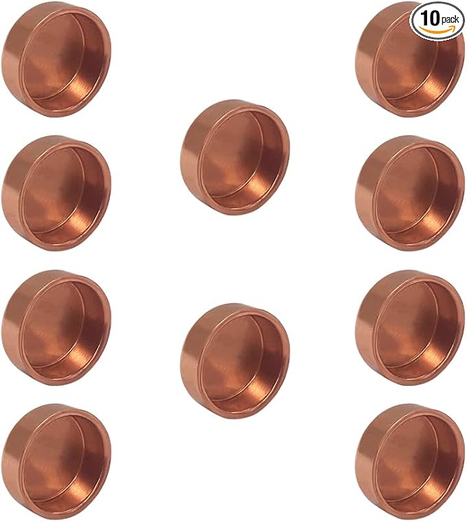 Joywayus 10PCS Plumbing 1/2" Solder Copper Pipe End Cap, Pressure Sweat Plug Socket Pipe Fitting Solder Connection