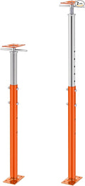 2 Pcs Adjustable Jack Post, 37"-61" Height Range, Basement Floor House Screw Jacks for Lifting Joist Beam Brace for Cellar Ceiling, Center Point Load Capacity 11023 Lbs, Orange