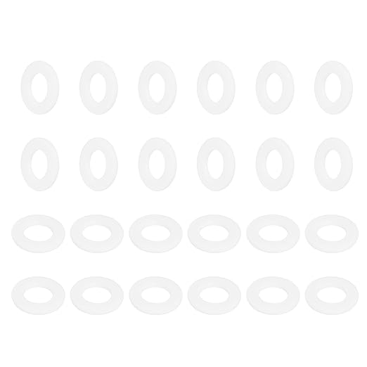 MECCANIXITY PTFE Flat Washers, 24Pack 20mm OD 11mm ID 2mm Thick Sealing Spacer Gasket Ring for Faucet Pipe Hose Bolt Machinery, White