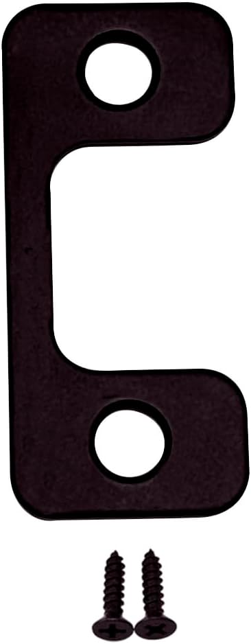 QCAA Solid Brass Deadbolt Strike Plate, Adjustable Jamb Plate, for Electronic Locks, Oil-Rubbed Bronze, 1 Pack, Made in Taiwan