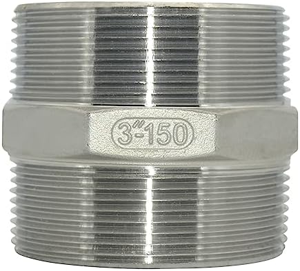 1/8" ~3" NPT Male Threaded Hex Nipple,Stainless Steel 304 Quick Coupler Pipe Fitting (3")