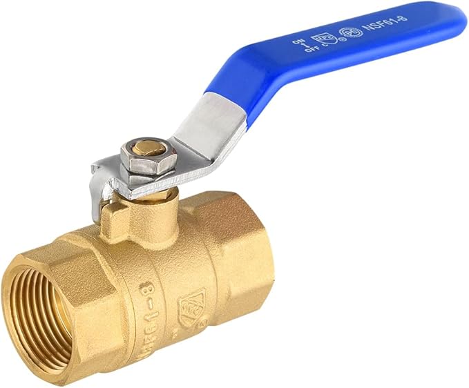 EFIELD 3/4-inch 600 WOG FNPT Heavy Duty Full Port Brass Ball Valve FIP Threaded, Blue Level. LF Brass,(VALVE270-1PCS)