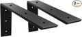 WINKER Countertop Support Bracket 2 Pack Heavy Duty 3/8" Thick Hidden L Shelf Bracket 12" x 6" x 2.5" Metal Corbels for Quartz/Granite/Wood/Concrete/Laminate Countertops, Black