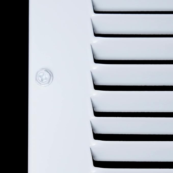 [2 Pack] Fits 12x6 Duct Opening | Steel Baseboard Return Air Grille by Handua | Vent Cover Grill | 7/8" Margin Turnback [Depth] to Fit Baseboard | White | Outer Dimensions: 13.75"W X 7.75 "H